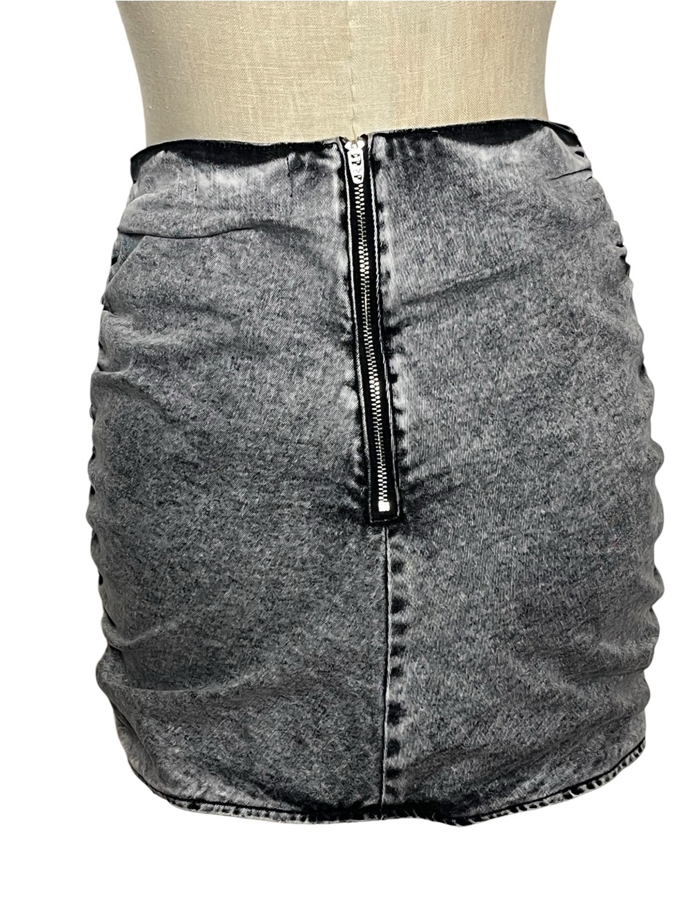 Retrofete Elijah Ruched Mini Skirt Acid Gray Women's Size S - Picture 7 of 10